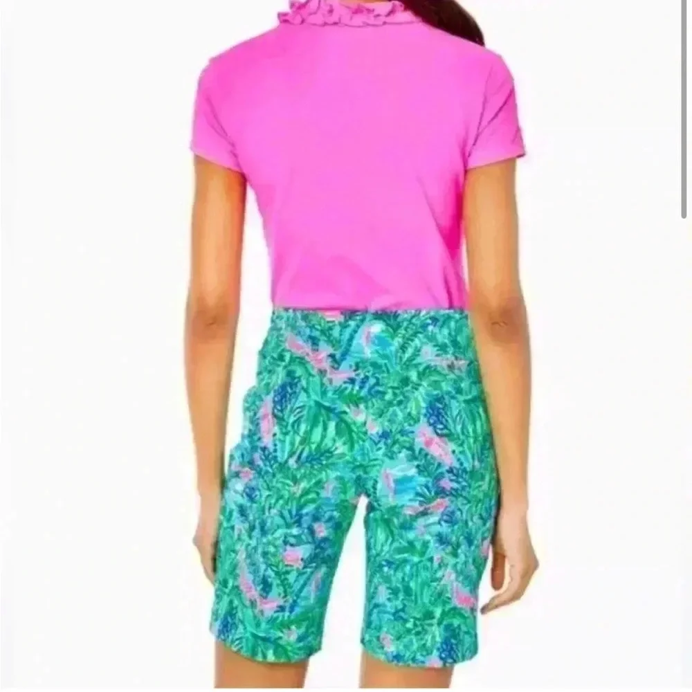 Lilly Pulitzer Luxletic Reid Short UPF‎ 50+ Blue Horizon Par Fection Golf 0
